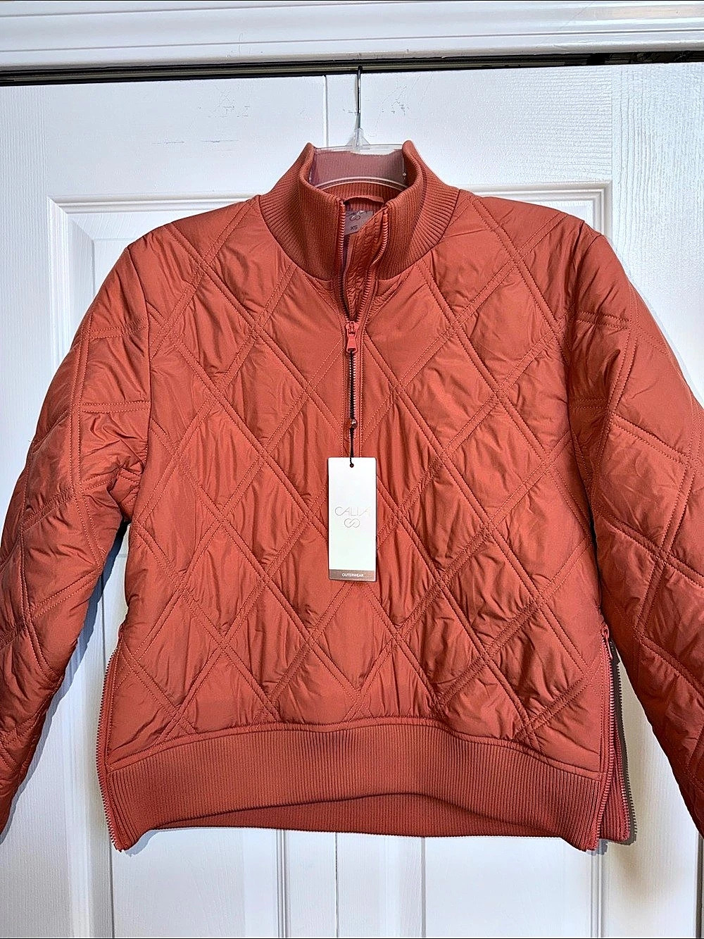 Calia Quilted Puffer Jacket in Apricot Aura Size XS-  New With Tags!